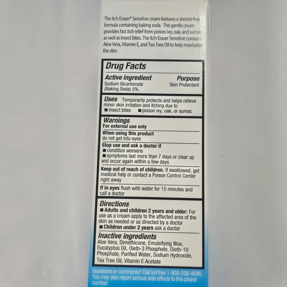 The Itch Eraser Anti-Itch Cream 0.7oz 3 Pack ivy Insect Bites camp hiking